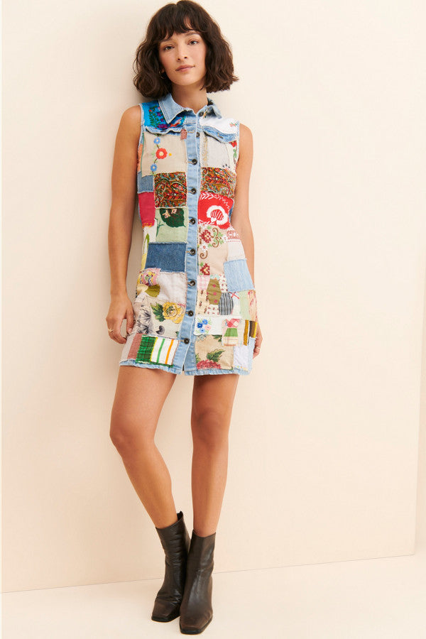 Totally Patched Up Denim Dress